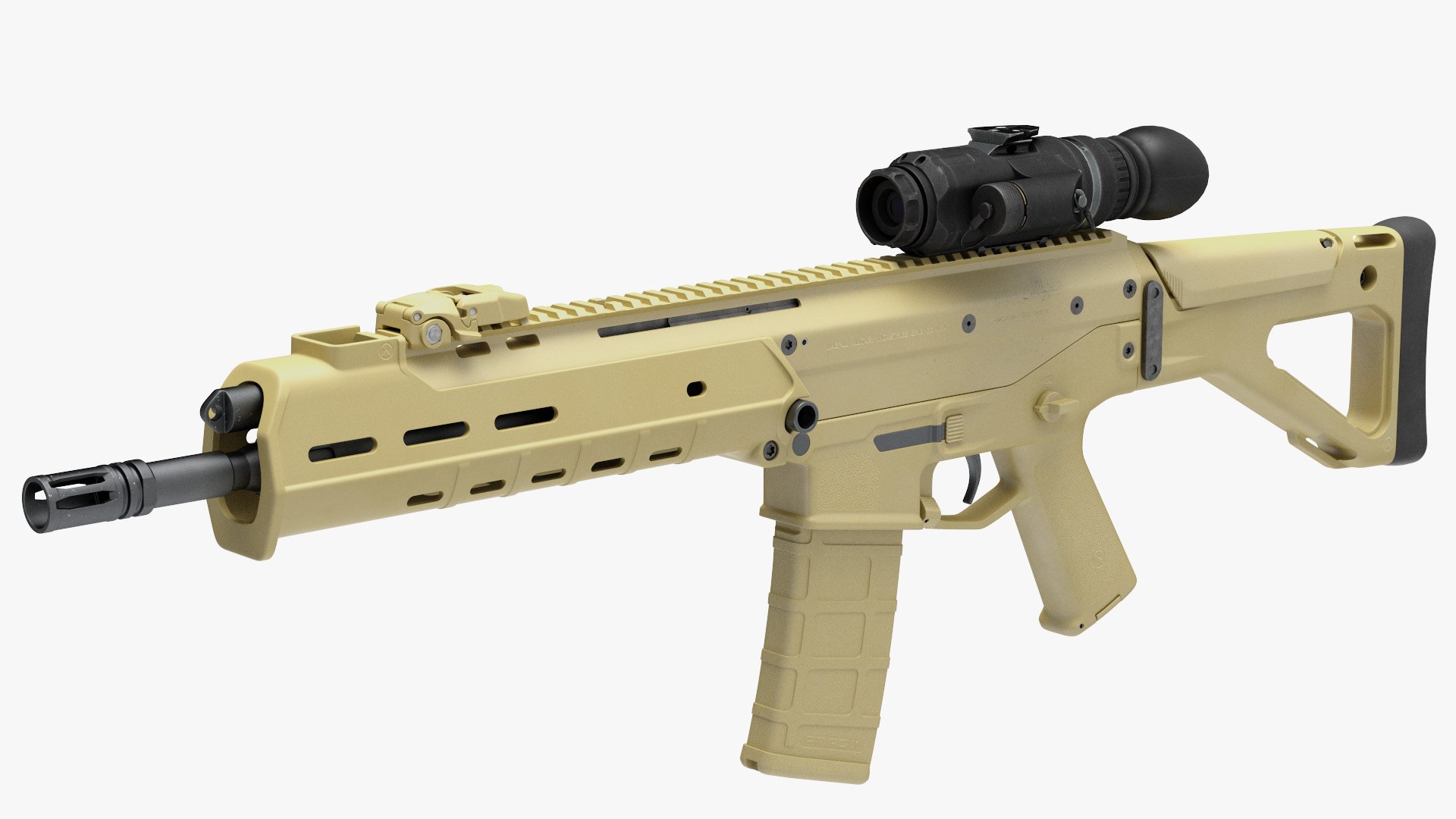 Combat Rifle with Thermal IR Scope 3D model preview