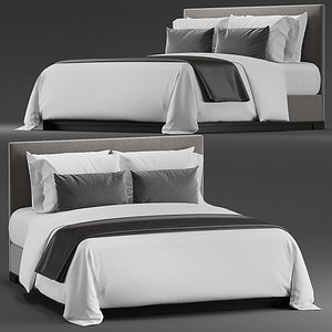3D model Simple bed for hotel guestroom 3