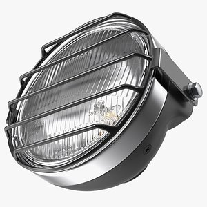 3D model Motorcycle Headlight White with Cover Protector
