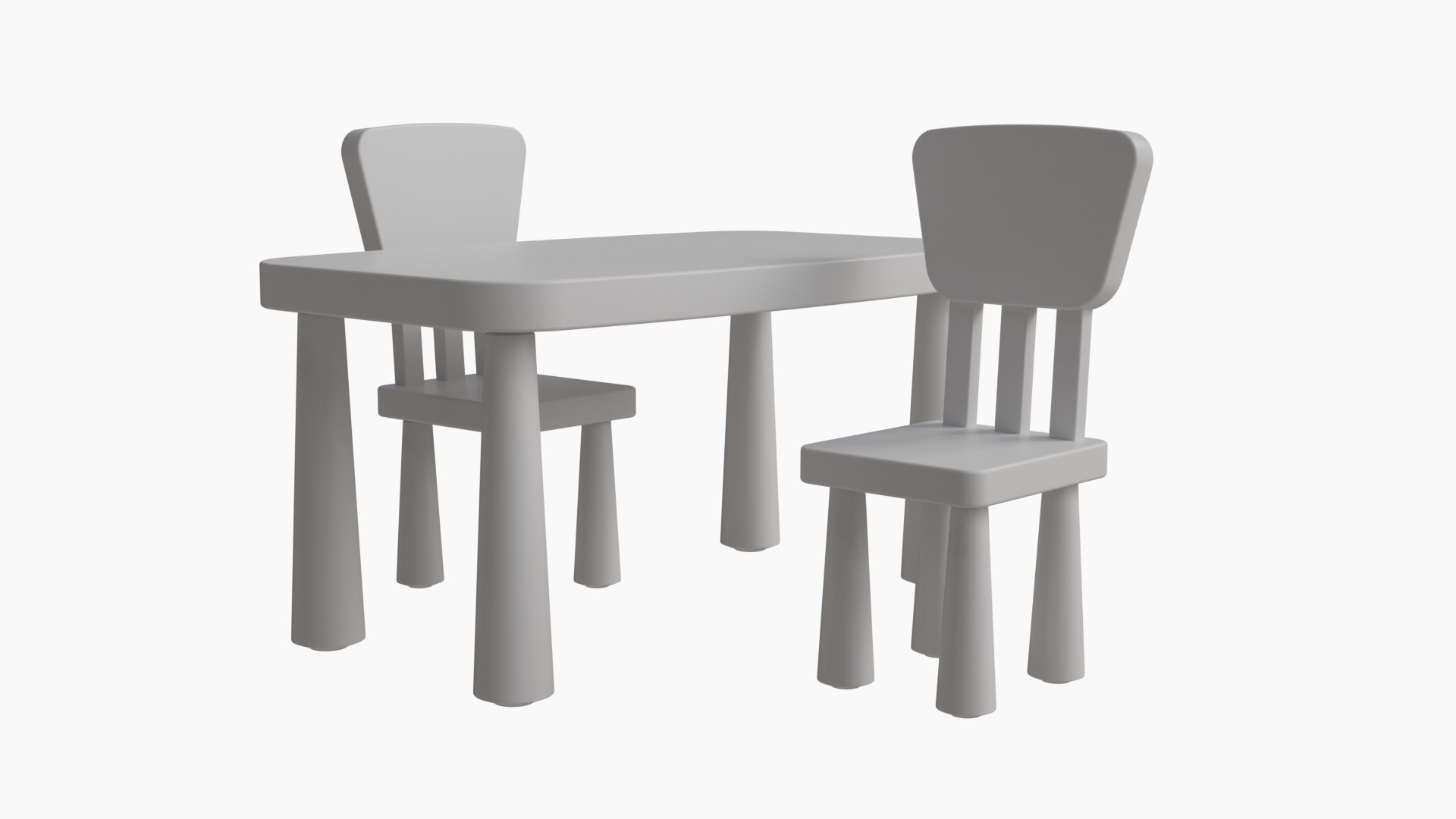 3D Model Kindergarten Table And Chair - TurboSquid 2640325