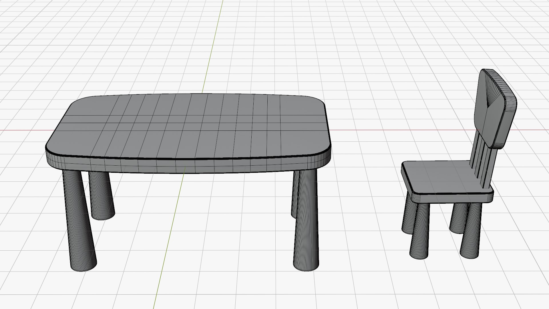 3D Model Kindergarten Table And Chair - TurboSquid 2640325