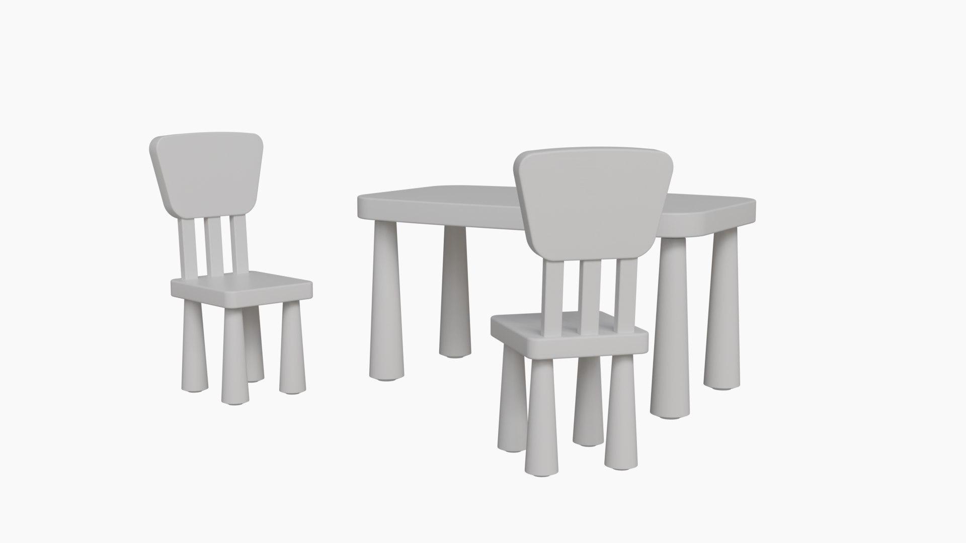 3D Model Kindergarten Table And Chair - TurboSquid 2640325