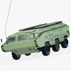 OTR-21 Tochka-U Missile Launch System With Missile 3D model