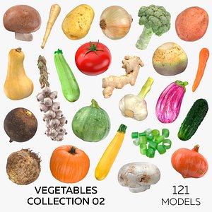 Vegetables Collection 02 - 121 models 3D