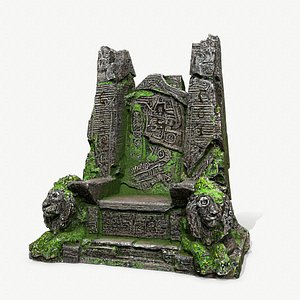 3D Lion Stone Throne model