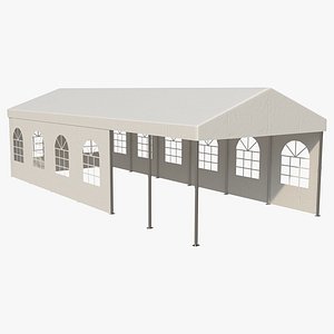 Wedding party tent with windows