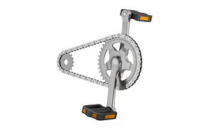 Bike roller chain transmission animation