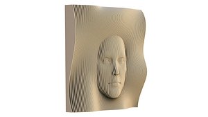 3D Parametric Wavy Wooden Wall Decor 01 - wood cutting machines 3D model