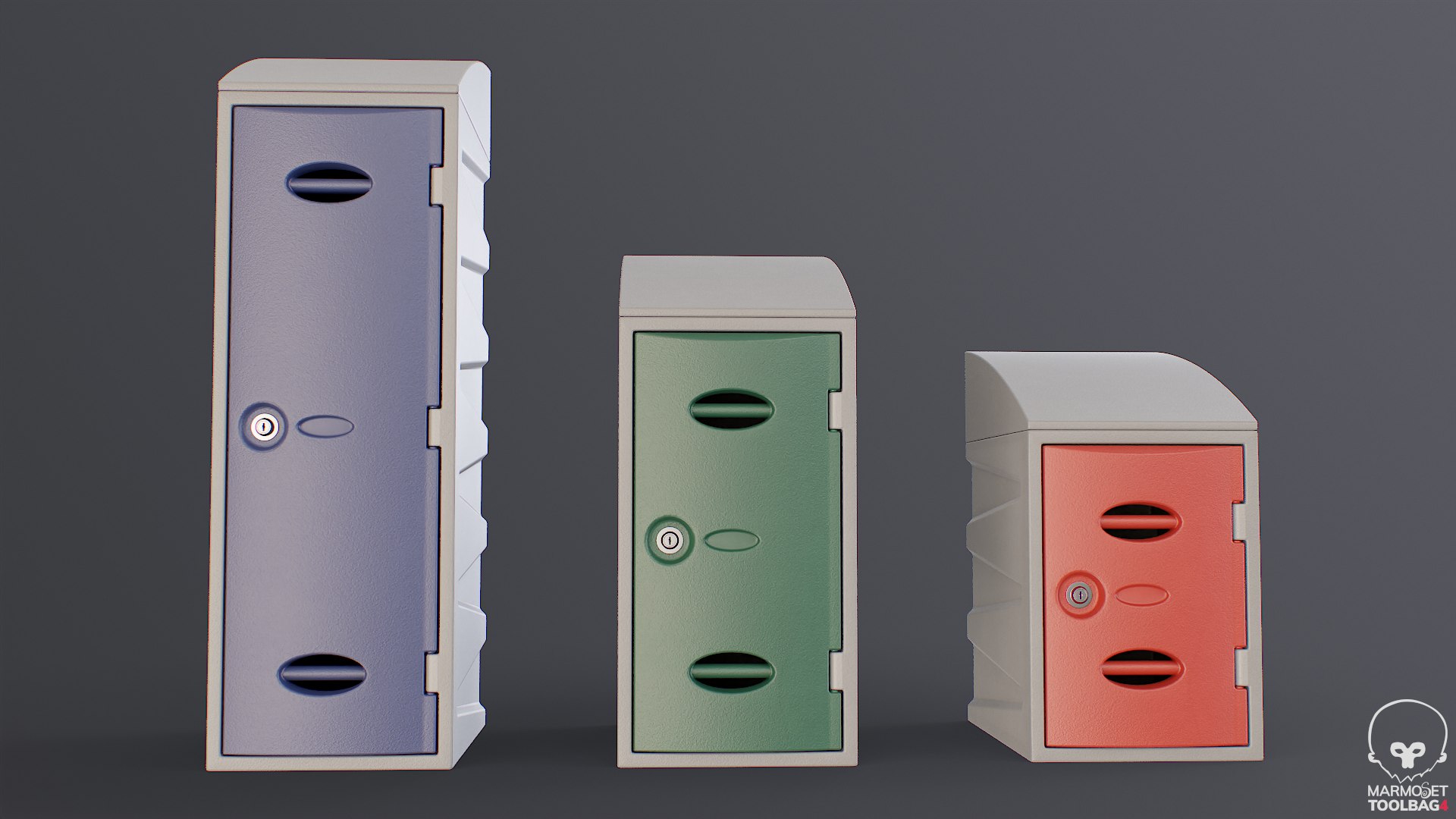 Plastic Storage Lockers PBR 3D Model - TurboSquid 2003906