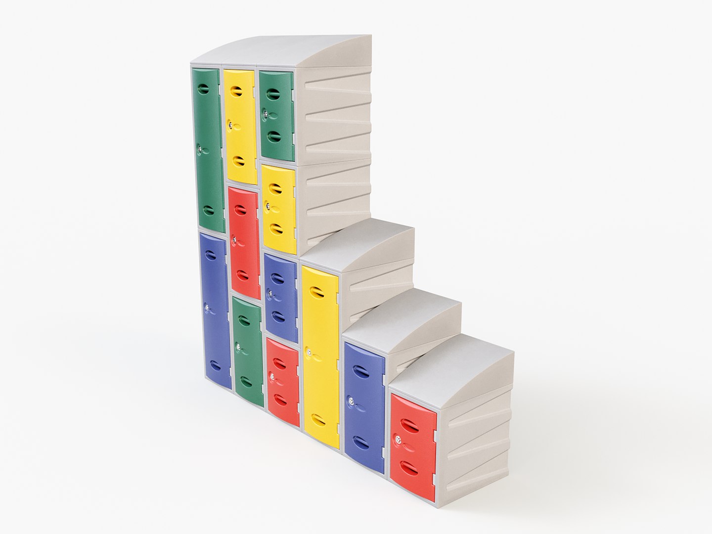 Plastic Storage Lockers PBR 3D Model - TurboSquid 2003906