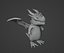 Dragón gris de dibujos animados aparejado Low-poly modelo 3d