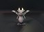 Dragón gris de dibujos animados aparejado Low-poly modelo 3d