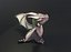 Dragón gris de dibujos animados aparejado Low-poly modelo 3d