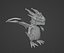 Dragón gris de dibujos animados aparejado Low-poly modelo 3d