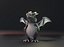 Dragón gris de dibujos animados aparejado Low-poly modelo 3d
