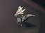 Dragón gris de dibujos animados aparejado Low-poly modelo 3d