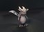 Dragón gris de dibujos animados aparejado Low-poly modelo 3d