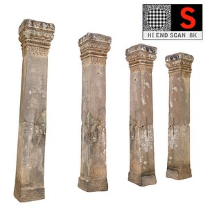3d model ancient column cambodia