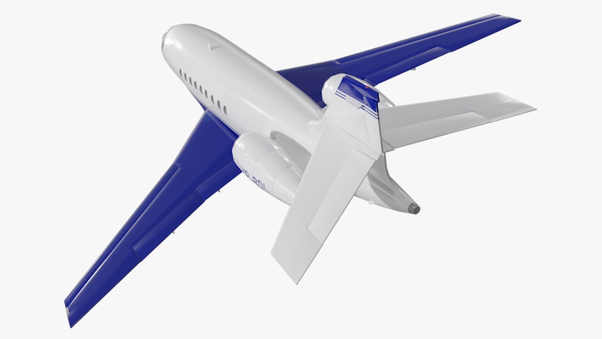 Dassault Falcon 2000 Blue Rigged for Cinema 4D