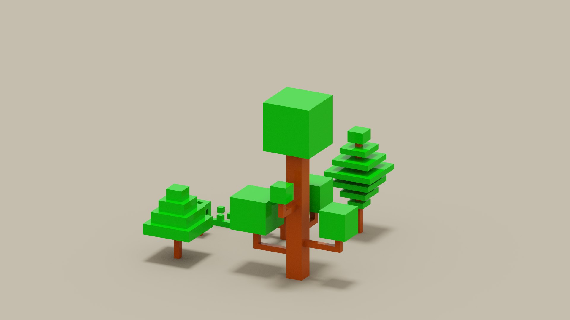 3D Isometric 3d Tree Set Model - TurboSquid 1951709