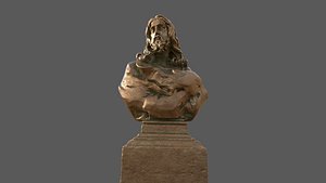 3D model jesus face statue  hi poly