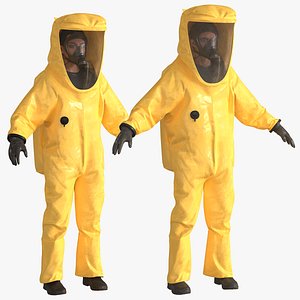 Man and Woman Chemical Suit Collection model