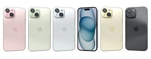 3D model Apple iPhone 15 All Colors