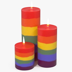 Rainbow Candles with Flame