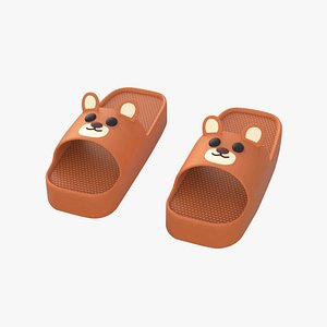 Cartoon Bear Shape Slippers 3D model