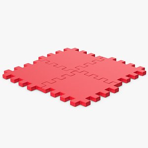 3D Red Puzzle Mats model