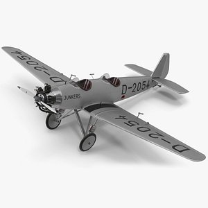 3D A-50 Junior Junkers Airplane Rigged for Maya