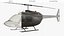 Bell 206 JetRanger Helicopter Italian Army Green Rigged 3D model