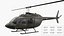 Bell 206 JetRanger Helicopter Italian Army Green Rigged 3D model