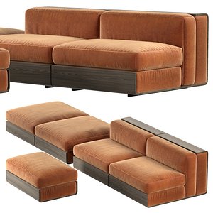 Acerbis Life Modular Sofa Set 3D model