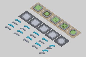 property boundary block-Planting mass block 3D model