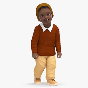 African Baby Boy Outdoor Autumn Style Walking model