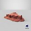 3D model sandstone butte 15