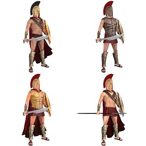 pack rigged king spartan 3D