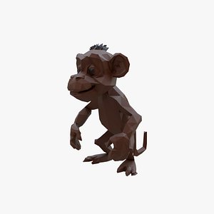 3D model Monkey low poly