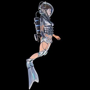 FUTURISTIC FEMALE  DIVER 3D model