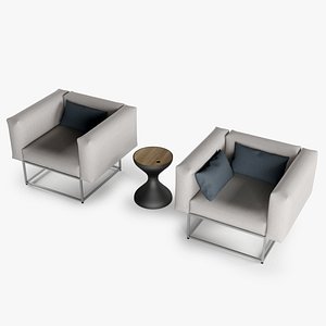 3d max set cloud chair table