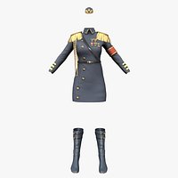Female Navy Blue Full Ranked Skirt Uniform