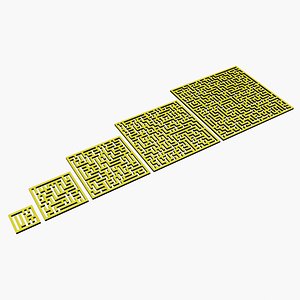Smart mazes collection 11x11 to 51x51 3D model