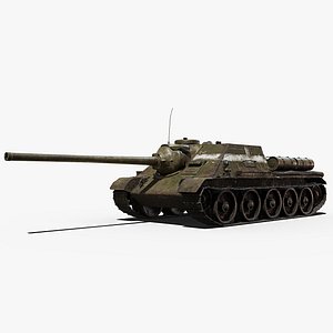 soviet tank su-100 gameready 3D