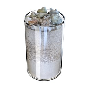 3D jar sand seashells