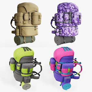 Original Design Tactical Backpack Collection with 57 Texture Options model