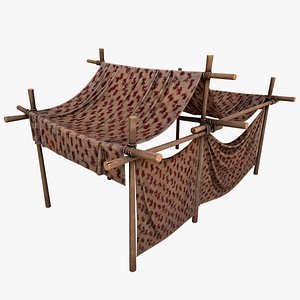Big Ancient Market Stall Tent Medieval Shop Stand 3D