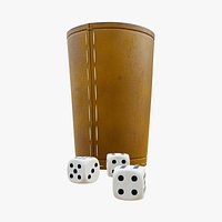 dice with leather cup