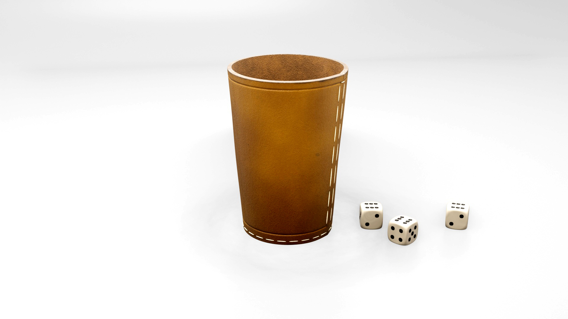 3D dice with leather cup TurboSquid 1727890