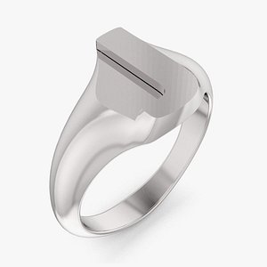 Alphabet Signet Ring J 3D model